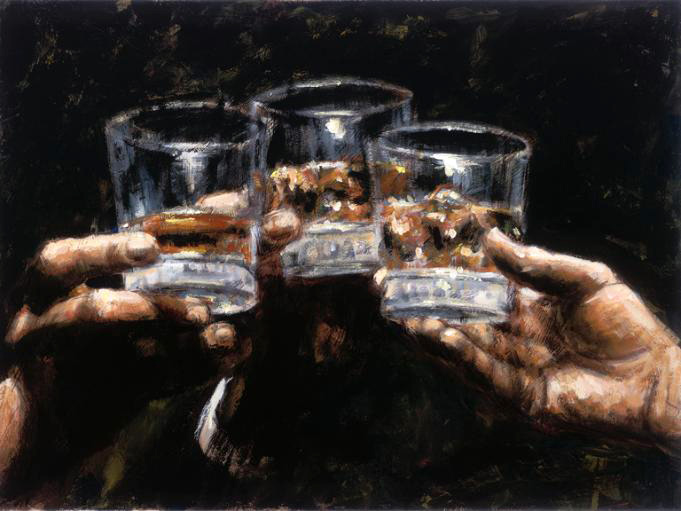 Study for Whiskey painting - Fabian Perez Study for Whiskey art painting